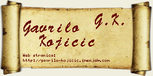 Gavrilo Kojičić vizit kartica